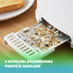 Prajitor de paine nobeLTek NBT265W, 650 W, 6 niveluri de rumenire, tavita de firimituri, capacitate 2 felii, design ergonomic, Alb - imagine 7