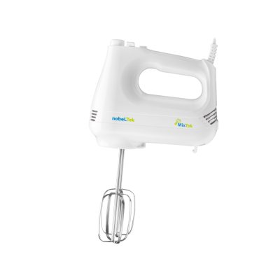 Mixer de mana nobeLTek NHM20W, 200 W, functie Turbo, 6 viteze, accesoriu tel, carlige aluat, Alb